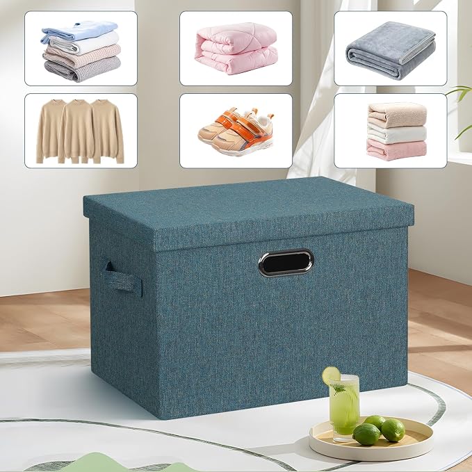 Large 17" 36 Quart Collapsible Stackable Storage Bins - Image 6
