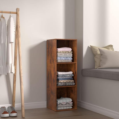 3 Cube Storage Organizer, 3 Tier Cube Low Bookcase Freestanding Storage Display - Image 7