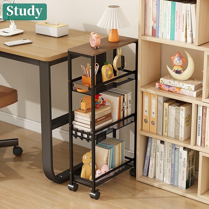 TIPGO Utility Slim Storage Cart, 4 Tier Rolling Cart - Image 7