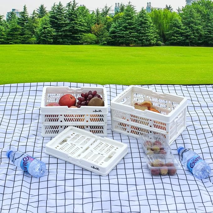 ZHJINGYU crates for storage, plastic baskets for organizing, collapsible - Image 3