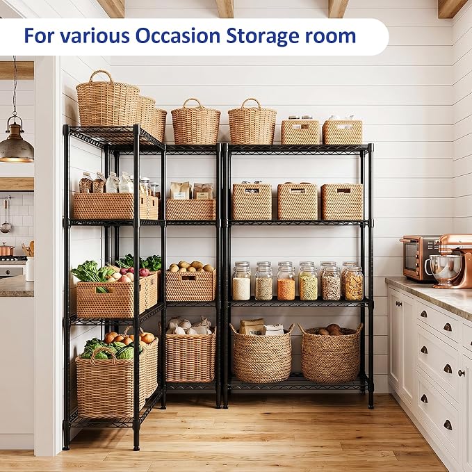 4-Tier Shelf Unit Organizer, 36 Inch Wire Shelf Rack - Image 8