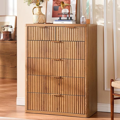 LEYAOYAO Fluted 6 Drawers Dresser by LEYAOYAO-Findtheshiningpointofyourideallife%EF%BC%81