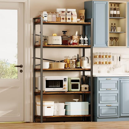 5 Tier Bookshelf 31.49" Width, Tall Book Shelf Storage and Organization - Image 2