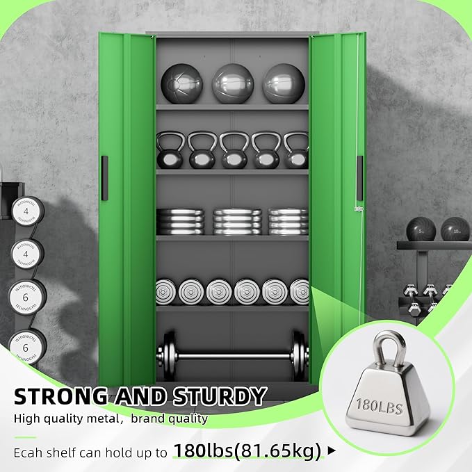 INTERGREAT Metal Storage Cabinet, Tall Metal Cabinet - Image 4