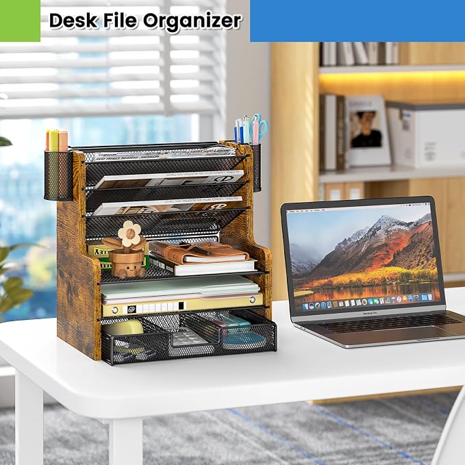 DAOUTIME 6-Tier Mesh Desk Organizer - Image 8