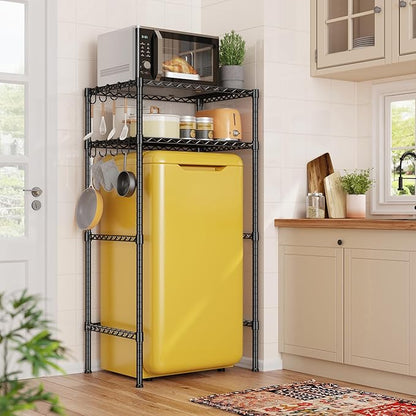 REIBII Mini Fridge Shelf with Storage, 2-Tier Adjustable Metal Shelving Unit - Image 2