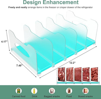 SURETIVIAN Freezer Organizer 12” Visible Fridge Organizer Rack - Image 3