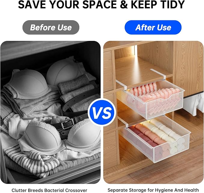 2 Pack Closet Pull-Out Baskets Organizer, - Image 8