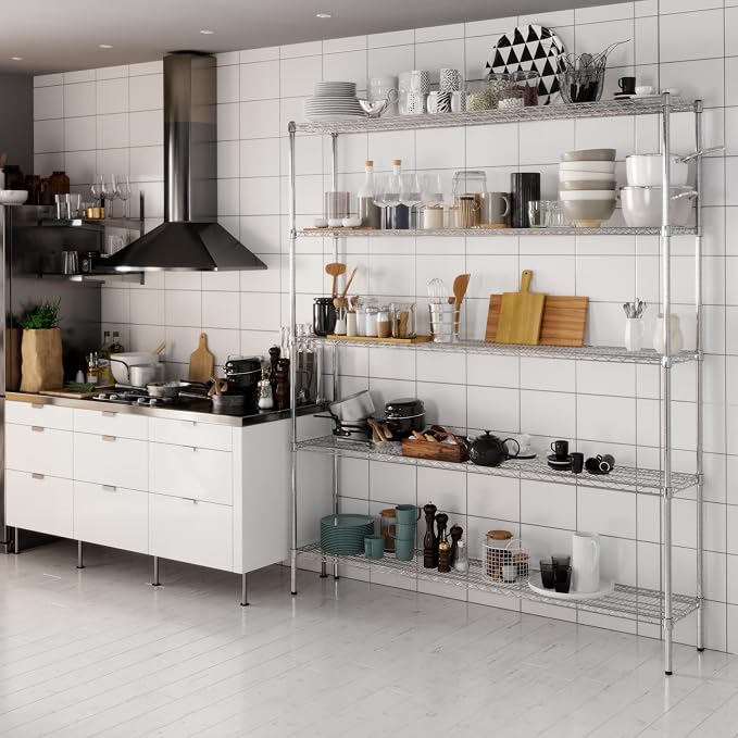 14" Deep x 72" Wide x 86" Height Wire Shelving Kit | 5-Tier | NSF Commercial - Image 8