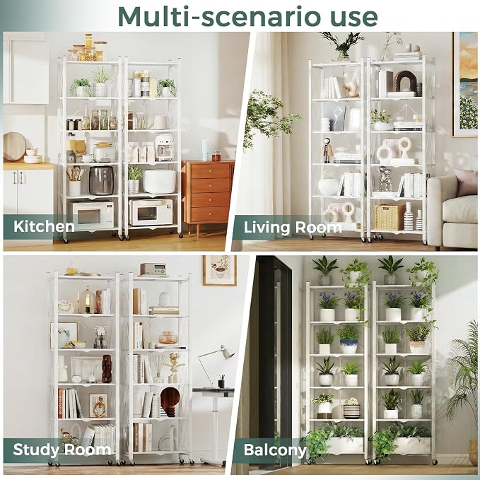 DEANIC 6-Shelf Folding Bookcase - Image 6