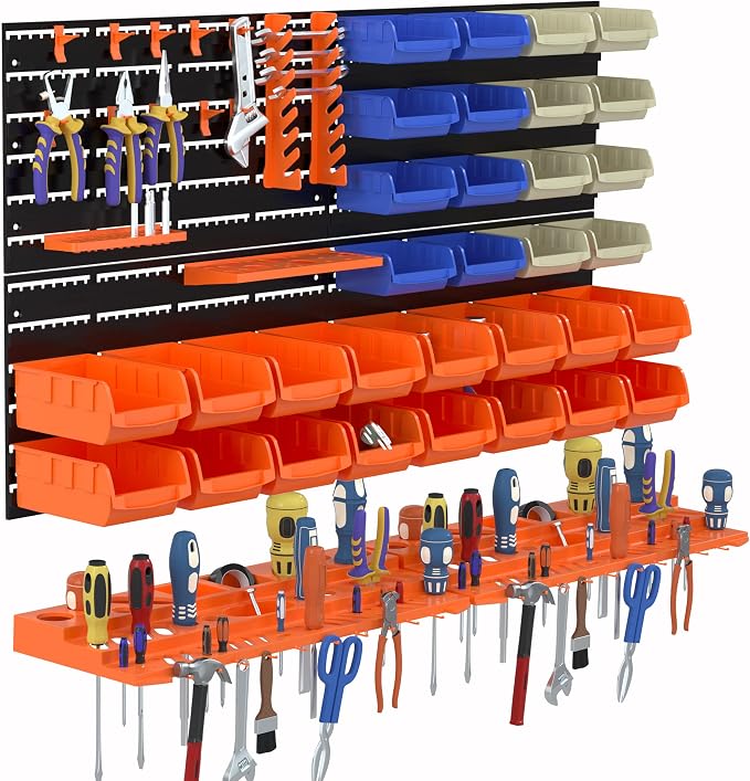 52PCS Wall Mounted Storage Bins Garage Storage Drawers by RELIANCER