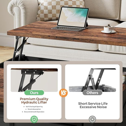 ALLSTAND 31.5" Lift Top Coffee Table - Image 3