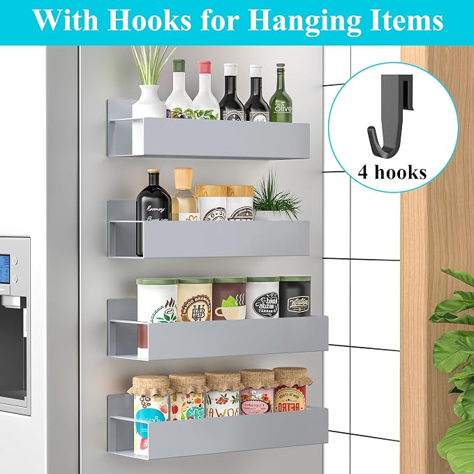 4 Pack Magnetic Spice Storage Rack Organizer - Image 2