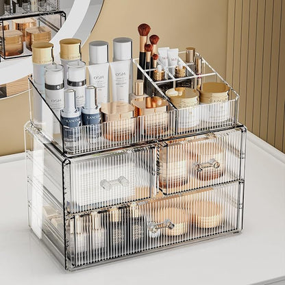ZHIAI Stackable Cosmetic Organizer, Acrylic Cosmetic Organizer - Image 2