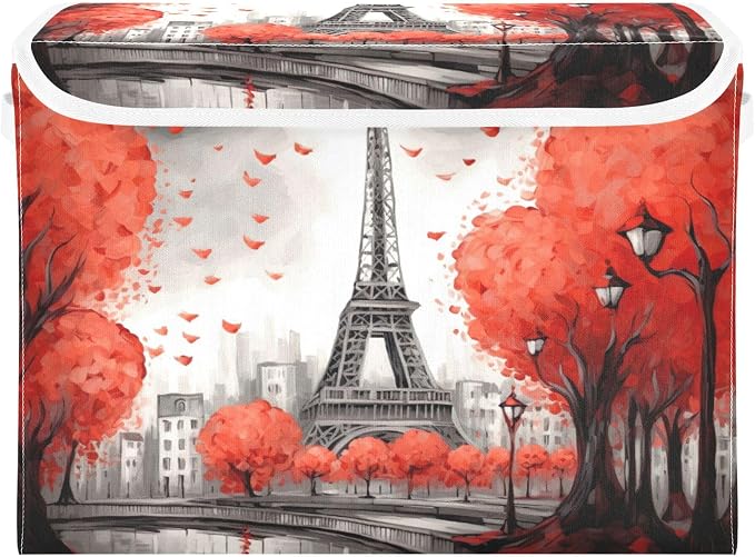 Red Paris Tower Storage Bins by LLCxigua