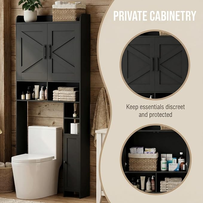 Homhedy Wooden Over The Toilet Storage Cabinet - Image 8