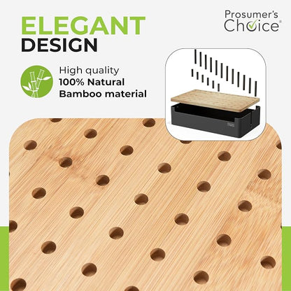 Prosumer's Choice Black Wooden Charging Station Organizer - Image 3