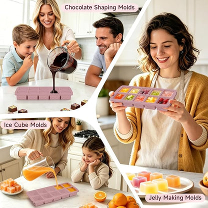 Aopigavi 2-Pack Ice Cube Trays, 10 Cubes 2 Tbsp. Silicone Freezer Molds - Image 7
