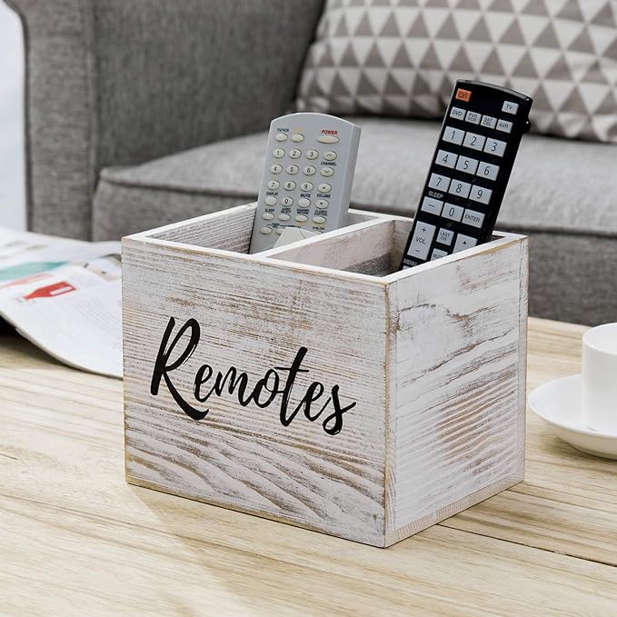 MyGift Remote Control Holder, TV Remote Holder, Wood Remote Caddy - Image 3