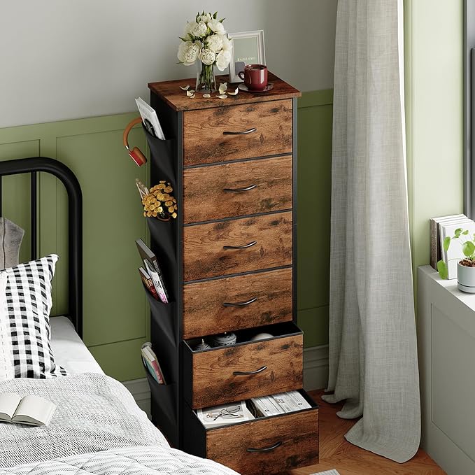 Somdot Tall Dresser for Bedroom, 6 Drawer Storage Cabinet, Vertical Nightstand - Image 2