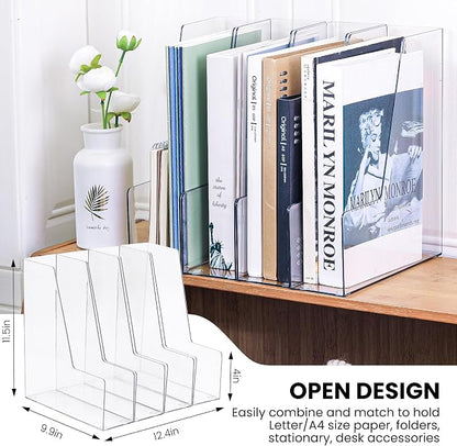 LALOBLUE Vertical Magazine File Holder, 4 Pack | Plastic, Holds Magazines - Image 2