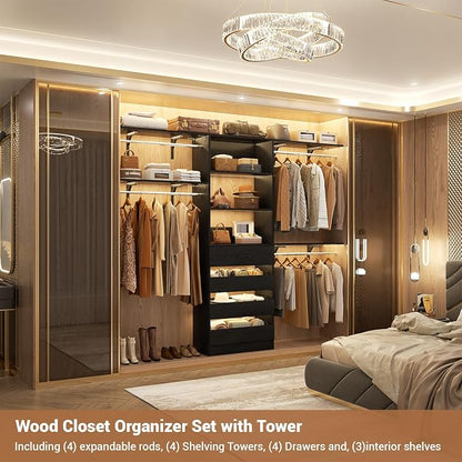 Aheaplus Closet System, 8FT Closet Organizer - Image 5