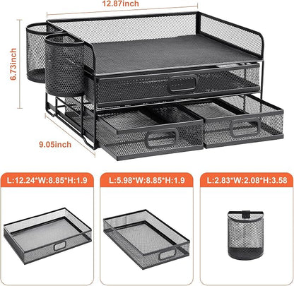 Marbrasse 3 Tier Mesh Desk Organizer - Image 6