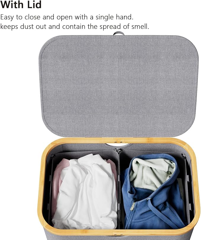 SpaceAid Double Laundry Hamper 2 Section - Image 3