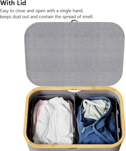 SpaceAid Double Laundry Hamper 2 Section - Image 3
