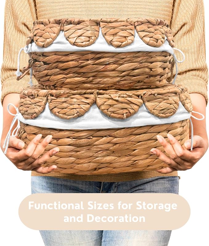 Set of 2 Round Wicker Baskets - Image 3