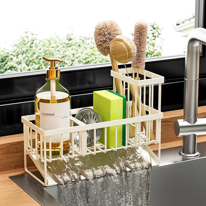 Cisily Off White Sponge Holder for Kitchen Sink, Sink Caddy Organizer by CISILYHOMELIFE
