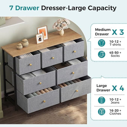 OLIXIS 7 Drawer Closet Organizer, Storage Tower - Image 4