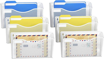 Samstar 6 Pack Mesh Wall Mounted File Holder Metal Wall File Pocket Mail by Samstar