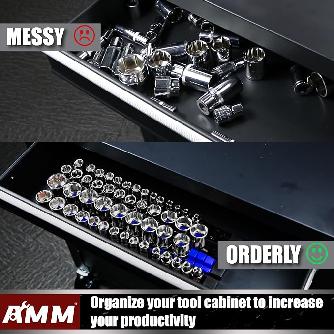 AMM 9-Piece Socket Organizer, 1/2 inch, 3/8 inch and 1/4 inch Drive ABS - Image 5