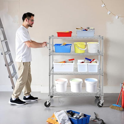 Finnhomy 4 Tier Heavy Duty Commercial Grade Rolling Cart - Image 4