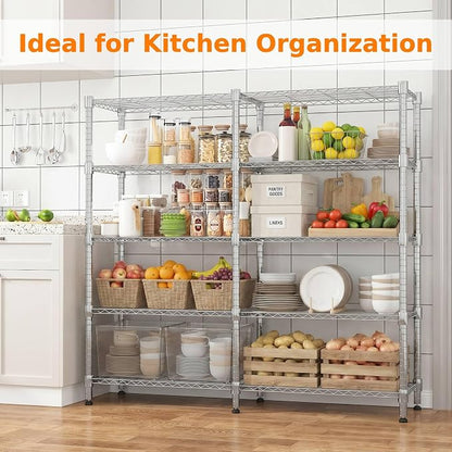 Homdox 5-Tier Adjustable Metal Storage Shelves, Space-Saving Corner Rack - Image 5