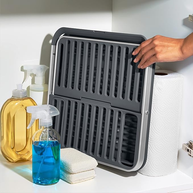 OXO Good Grips Aluminum Fold Flat Dish Drying Rack, - Image 8