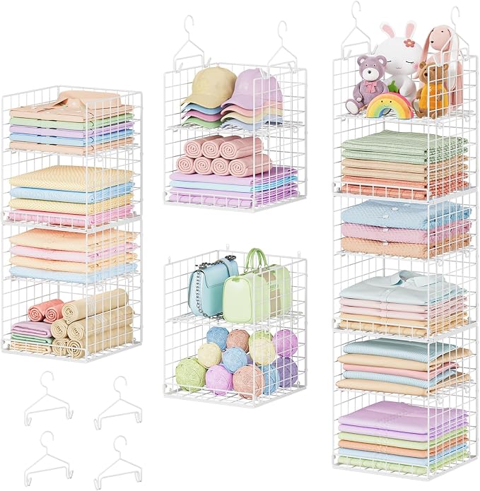 Yuyetuyo 6 Tier Raised-Height Hanging Closet Organizer, Stackable Sweater by Yuyetuyo