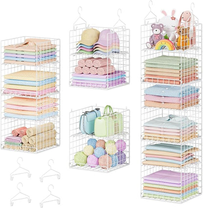 Yuyetuyo 6 Tier Raised-Height Hanging Closet Organizer, Stackable Sweater by Yuyetuyo
