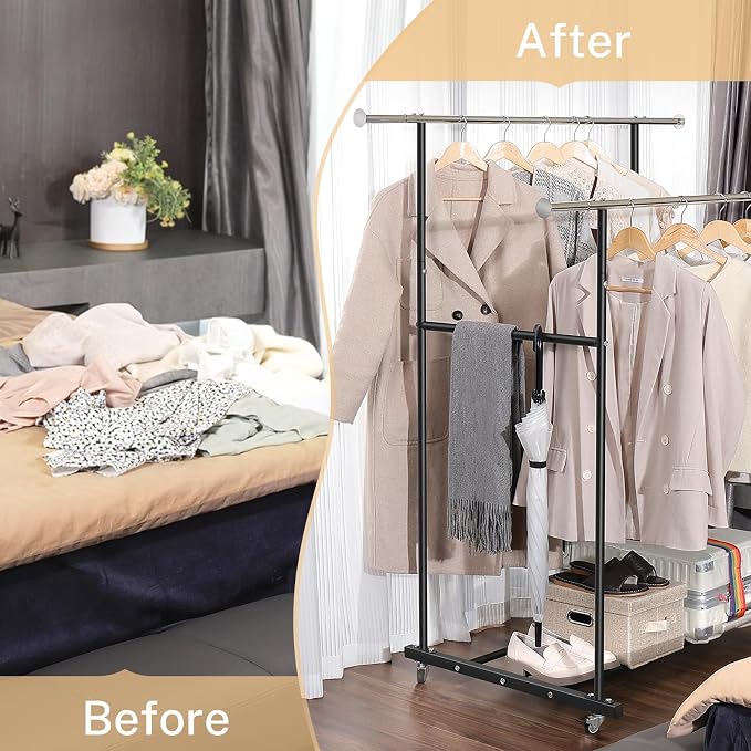 VICERII Clothes Rack, Double Clothing Rack - Image 7