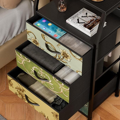 Furnulem Retro Small Dresser for Bedroom, Tall Nightstand - Image 4