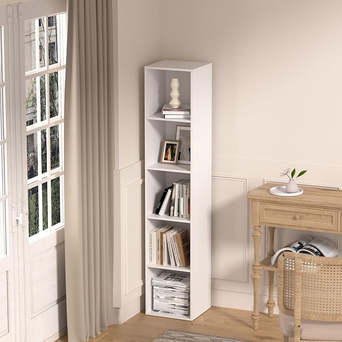 5 Cube Storage Organizer, 5 Tier Vertical Cube Bookcase Freestanding Storage - Image 8