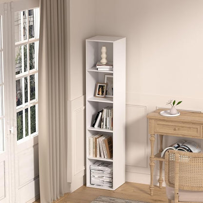 5 Cube Storage Organizer, 5 Tier Vertical Cube Bookcase Freestanding Storage - Image 8