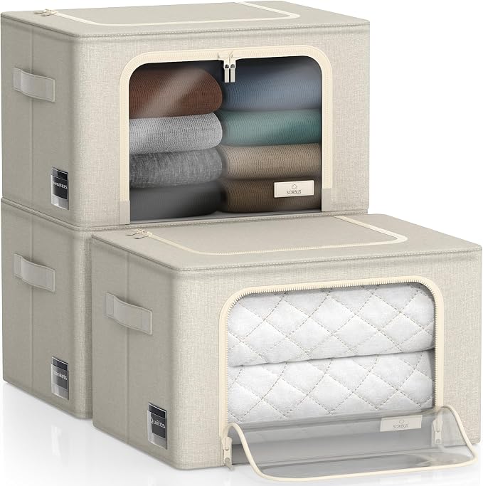 Sorbus Storage Bins with Metal Frame - Image 7