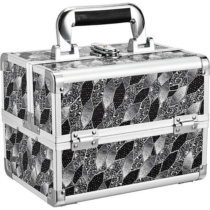 Joligrace Makeup Case Organizer Makeup Box Portable Cosmetic Train Case Hard by Joligrace