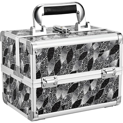 Joligrace Makeup Case Organizer Makeup Box Portable Cosmetic Train Case Hard by Joligrace
