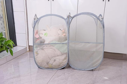 Foldable Mesh Popup Laundry Hamper, Laundry Basket Easy to Open and Fold - Image 2