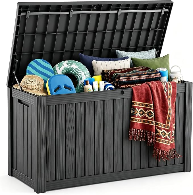 230 Gallon Large Outdoor Storage Box Waterproof, UV Resistant Resin Deck Box by KFY