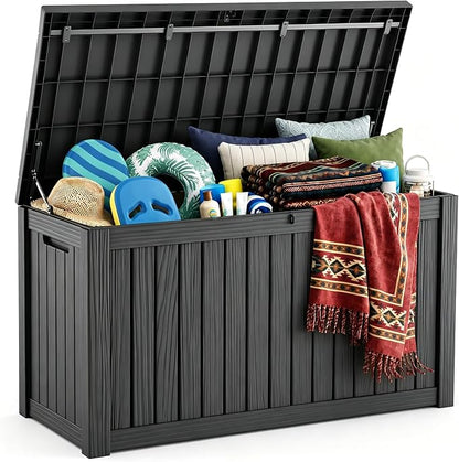 230 Gallon Large Outdoor Storage Box Waterproof, UV Resistant Resin Deck Box by KFY