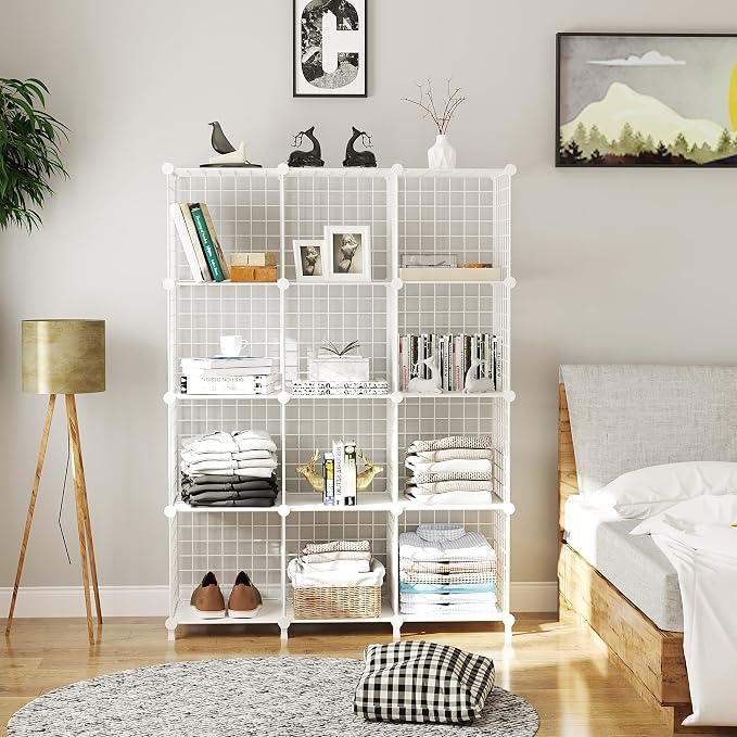 AWTATOS Wire Cube Storage, Closet Organizer, 12 Cube Storage Shelf, Portable - Image 2